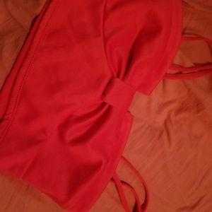 brand new pink cute bow crop tank top